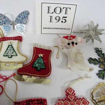Misc Christmas Ornaments, Fabric, Brass, Plastic