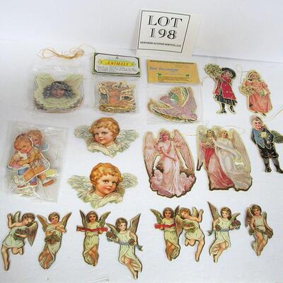 Large Lot of Fancy Cardboard Christmas Ornaments