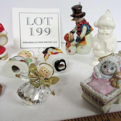 Christmas Ornaments, Bisque Homeco Mice, Goebel Santa, Kitty Cucumber, Eskimo From Alaska