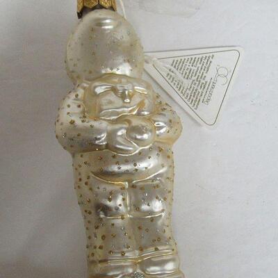 Older Dept 56 Snowbaby Glass Christmas Ornament in Box, 2 Candy Canes
