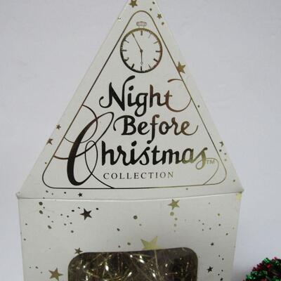 Older Dept 56 Snowbaby Glass Christmas Ornament in Box, 2 Candy Canes