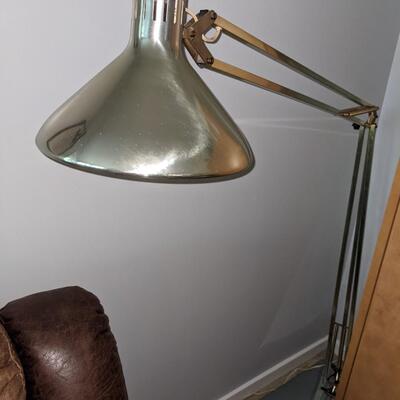 Adjustable Modern Office Style Floor Lamp in Brass Finish