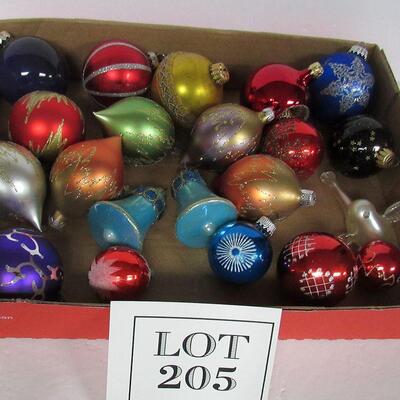 Lot of Older Glass Christmas Ornaments Including Glass Bird See Photos