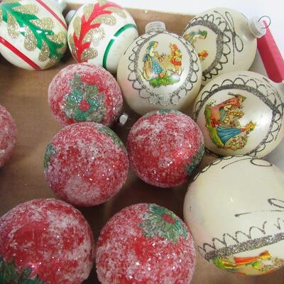 Lot Of Older Christmas Ornaments, and 4 New Plastic Ones