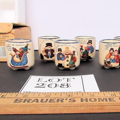 Nice Unused Set of Small Christmas Snowman Themed Scented Candles