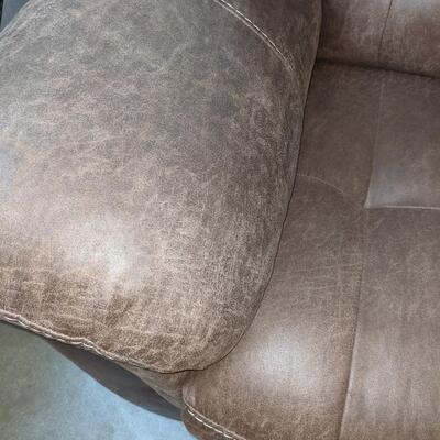 Double Recliner Brown Leather Sofa