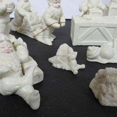 Unused Set of Bisque Woodworkers Elves, Similar to Snowbabies