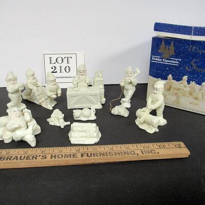 Unused Set of Bisque Woodworkers Elves, Similar to Snowbabies