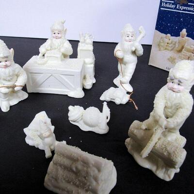 Unused Set of Bisque Woodworkers Elves, Similar to Snowbabies