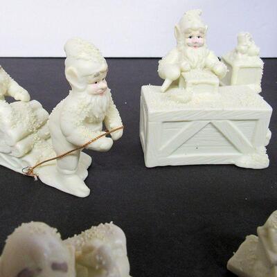Unused Set of Bisque Woodworkers Elves, Similar to Snowbabies