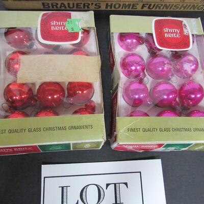 2 Sets of Miniature Glass Christmas Ornaments Shiny Brite