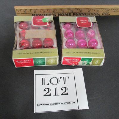 2 Sets of Miniature Glass Christmas Ornaments Shiny Brite