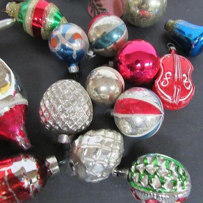 Lot of Vintage Glass Christmas Ornaments, Japan Santa and Indent, More