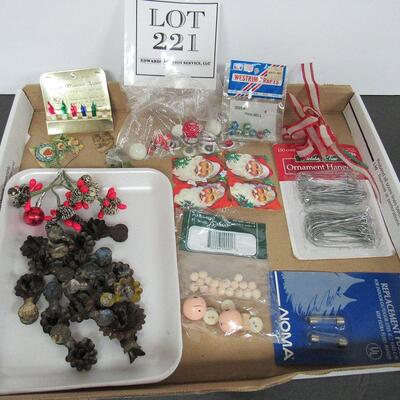 Mixed Lot of Christmas, Old Tin Candle Clips, Scraps, Craft Items, Fuses