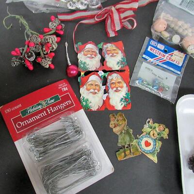 Mixed Lot of Christmas, Old Tin Candle Clips, Scraps, Craft Items, Fuses