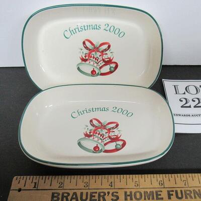 2 Pfaltzgraff Christmas 2000 Small Serving Dishes