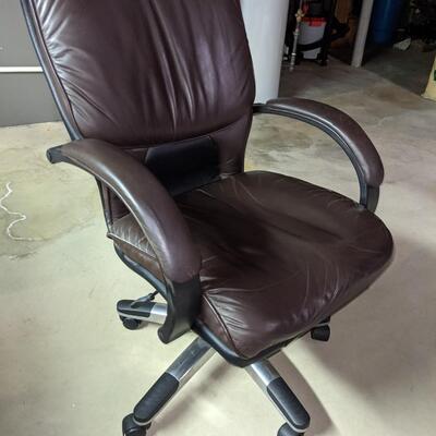 Black Leather Office Rolling Computer Chair