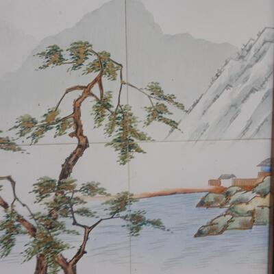 LOT 32.  FRAMED TILE ART