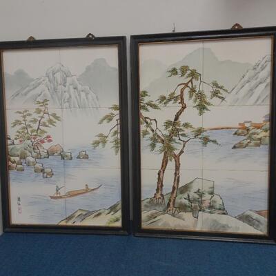 LOT 32.  FRAMED TILE ART