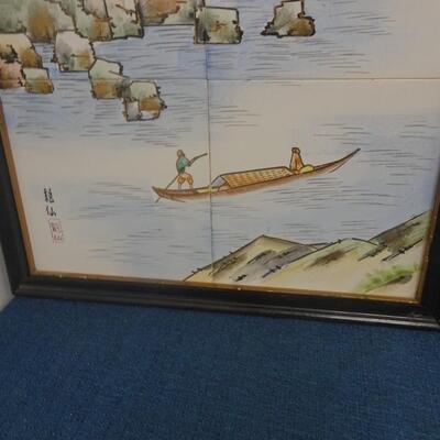 LOT 32.  FRAMED TILE ART