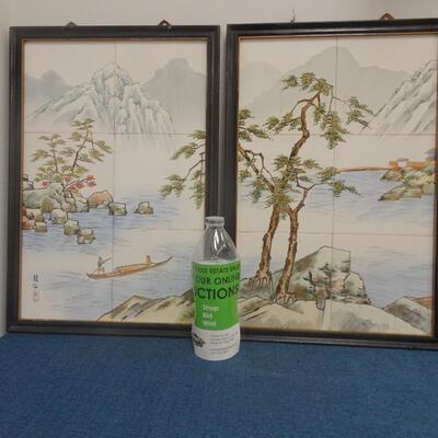 LOT 32.  FRAMED TILE ART