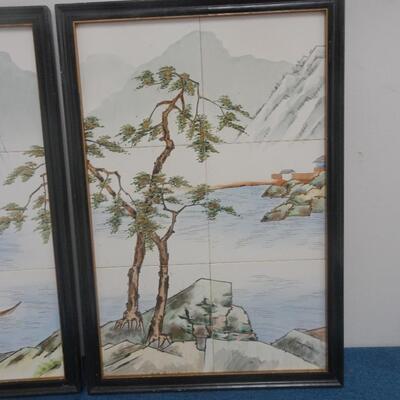LOT 32.  FRAMED TILE ART