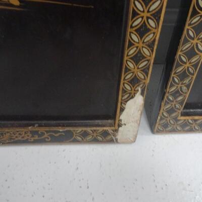 LOT 36. FOUR VINTAGE CHINESE WALL PANELS WITH MOTHER OF PEARL