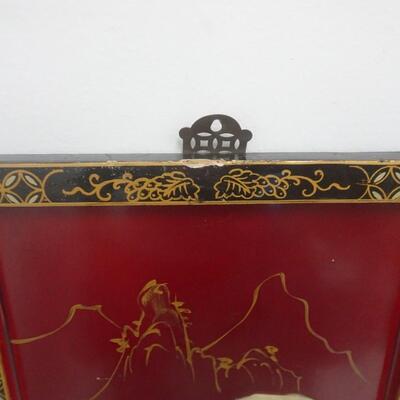 LOT 36. FOUR VINTAGE CHINESE WALL PANELS WITH MOTHER OF PEARL