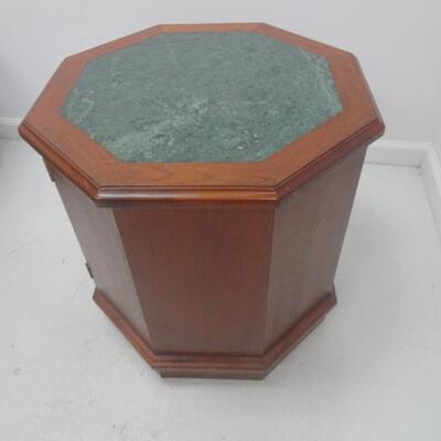 LOT 38  VINTAGE ASIAN CARVED COFFEE TABLE WITH STONE TOP