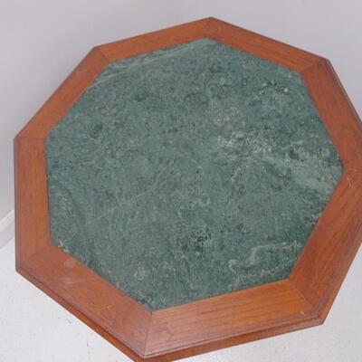 LOT 38  VINTAGE ASIAN CARVED COFFEE TABLE WITH STONE TOP