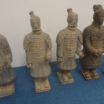 LOT 46. TERRACOTTA CHINESE WARRIOR FIGURINES (7)