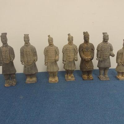 LOT 46. TERRACOTTA CHINESE WARRIOR FIGURINES (7)