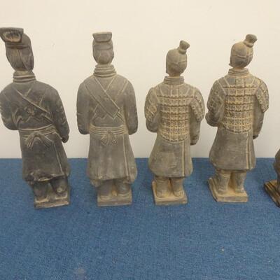 LOT 46. TERRACOTTA CHINESE WARRIOR FIGURINES (7)