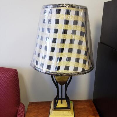 Silver, black and gold lamp