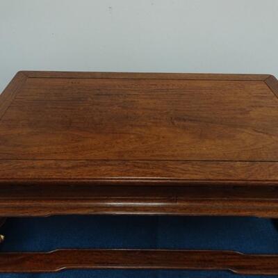 LOT 72. HAND CARVED ROSEWOOD DISPLAY TABLE/RISER