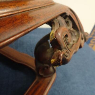 LOT 72. HAND CARVED ROSEWOOD DISPLAY TABLE/RISER