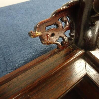 LOT 72. HAND CARVED ROSEWOOD DISPLAY TABLE/RISER