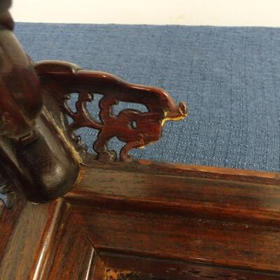 LOT 72. HAND CARVED ROSEWOOD DISPLAY TABLE/RISER