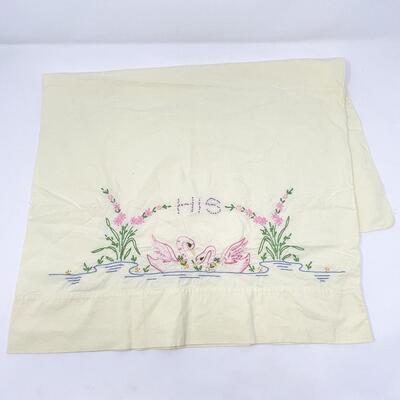 â€œHISâ€ EMBROIDERED PILLOW CASE