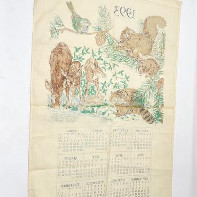 WILDLIFE 1993 CALENDAR FABRIC
