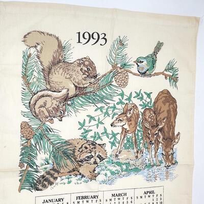 WILDLIFE 1993 CALENDAR FABRIC