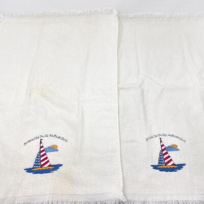 SONOMA AMERICAN FLAG SAILBOAT HAND TOWELS