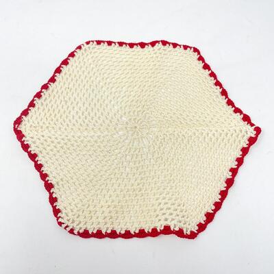 CROCHETED 6-SIDED 11â€ DOILY