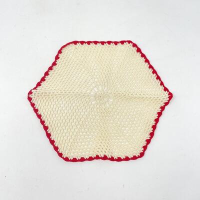 CROCHETED 6-SIDED 11â€ DOILY