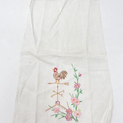 VINTAGE EMBROIDERED LINENS LOT