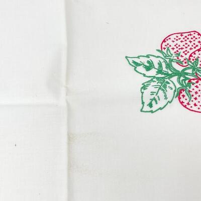 STRAWBERRY & ORANGE EMBROIDERED FLOUR SACK TOWELS