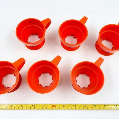 VINTAGE SOLO COZY CUPS & 7 ORANGE HOLDERS