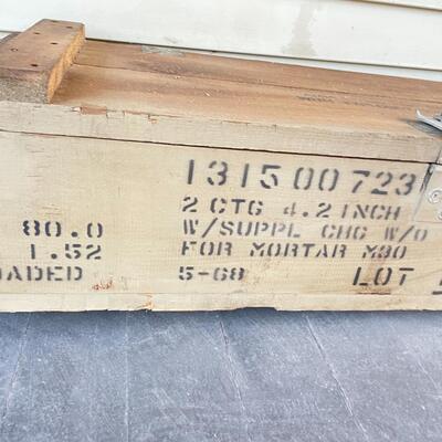 VINTAGE WOODEN AMMO BOX