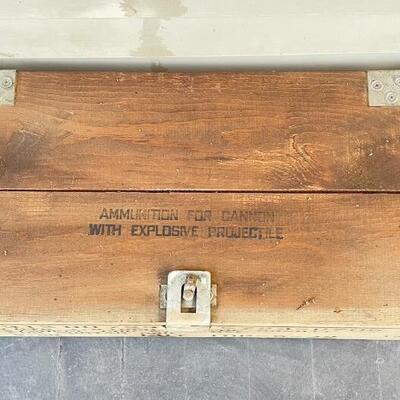 VINTAGE WOODEN AMMO BOX