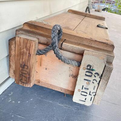 VINTAGE WOODEN AMMO BOX